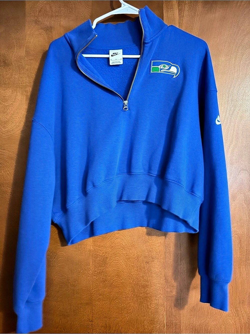 Nike Seattle Seahawks Primetime Phoenix Women's NFL Oversized Cropped 1/4-Zip